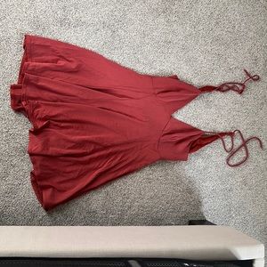 red strapping dress mini